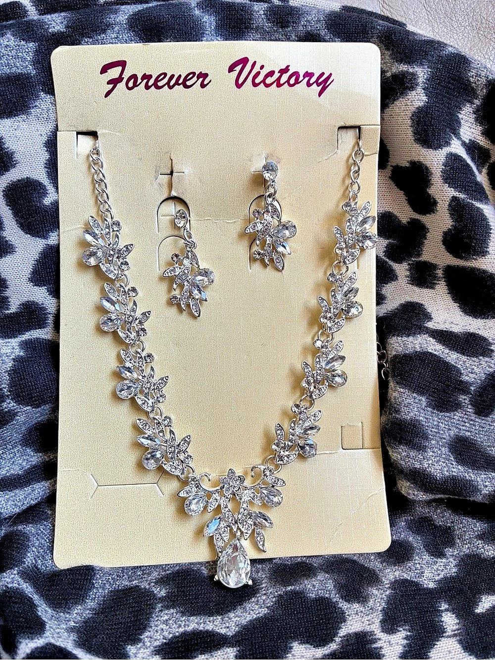 Forever Victory Crystal Statement Necklace & Earrings